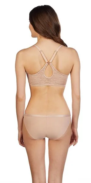 Bra with a memory foam cup for a customized fit​ Le Mystere Lace Perfection  Convertible Racer Back 4415