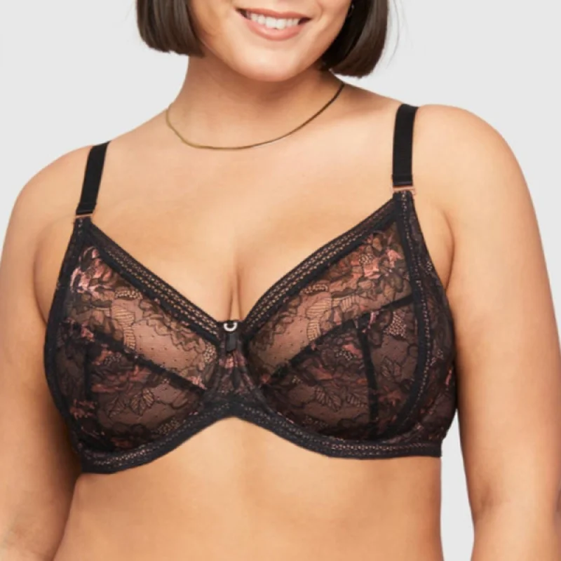 Bra with a balconette style for a flirty neckline​ Enchanted Muse Bra 9491 - Black/Pecan
