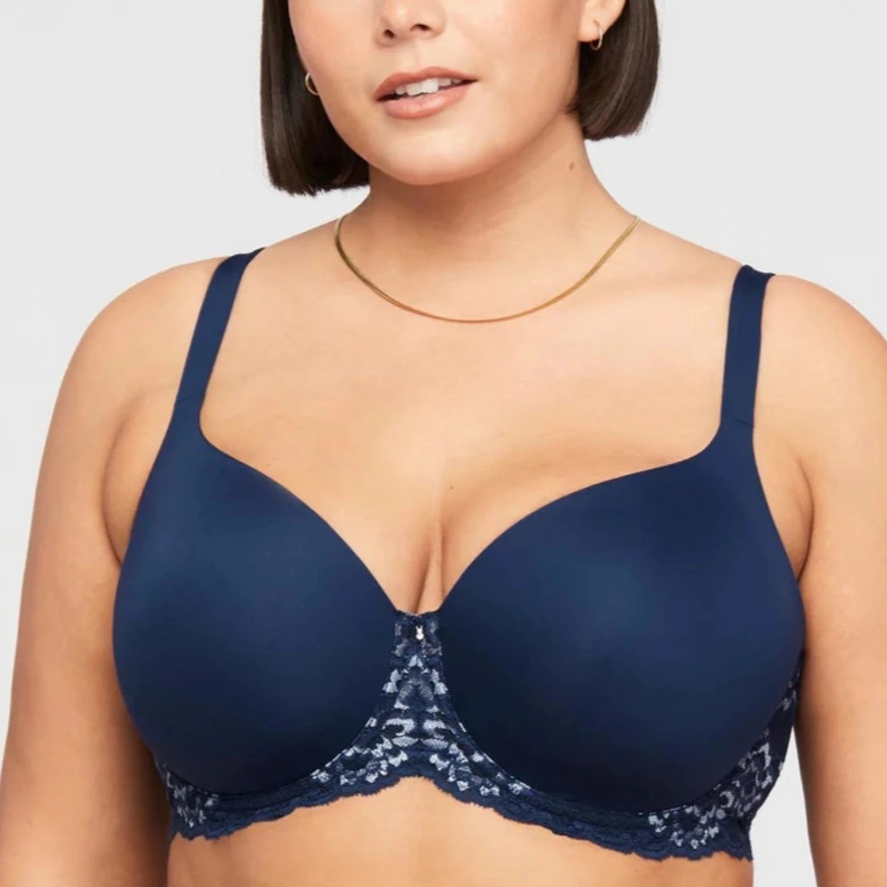 Bra with underbust support for better breast lift​ Pure Plus Full Cup T-Shirt Bra 9320 - Gemstone Blue/ Heaven
