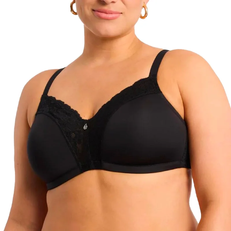 Back - closure bras with traditional hook - and - eye fastenings Wire-Free Dream Bra 9326 - Black Back - closure bras with traditional hook - and - eye fastenings Wire-Free Dream Bra 9326 - Black