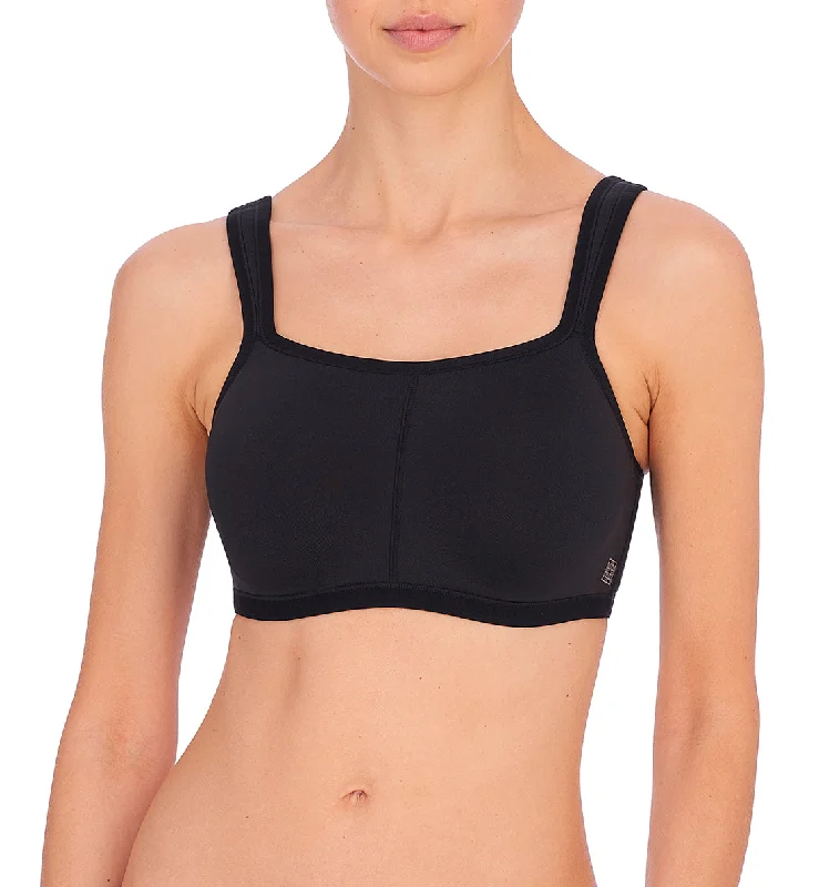 Bra with an anti - itch lining for added comfort​ Natori Yogi Contour Convertible Underwire Sport Bra (731050) - Black