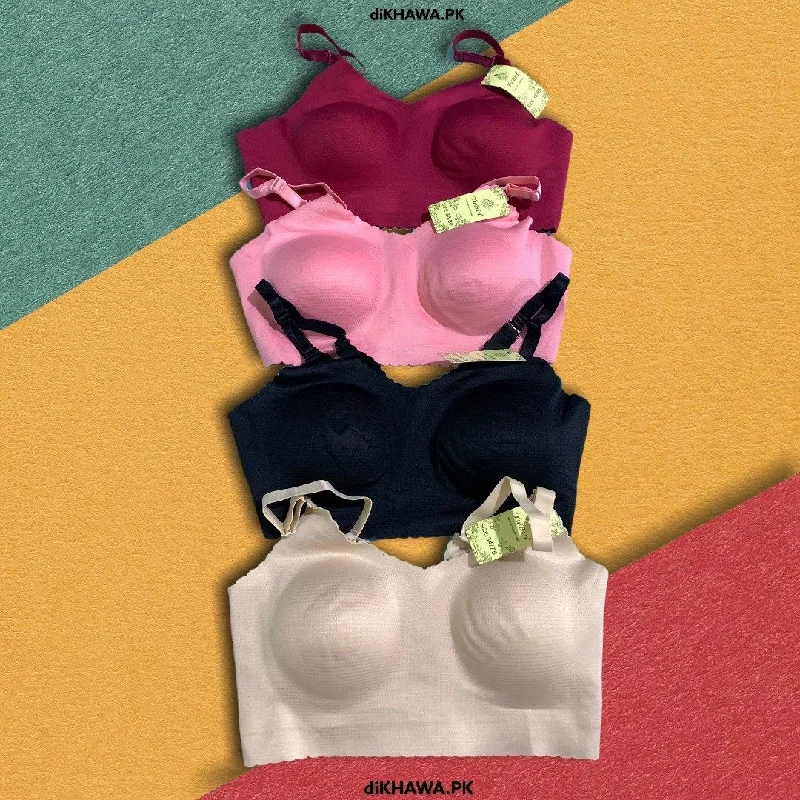 Women's Hanes bras for budget - friendly optionsPack off 4 Self Design Cotton Single Padded Bra -2021 Women's Hanes bras for budget - friendly optionsPack off 4 Self Design Cotton Single Padded Bra -2021