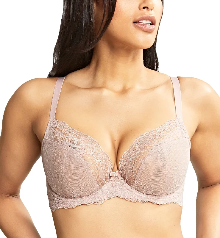 Bra with a plus - size wireless option for comfort​ Panache Ana Lace Plunge Underwire Bra (9396) - Vintage
