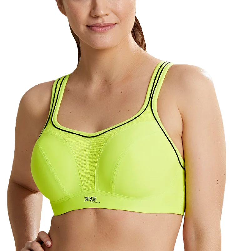 Bra with a single - strap design for a unique and modern style Panache Power Underwire Sports Bra (5021) - Lime Zest Bra with a single - strap design for a unique and modern style Panache Power Underwire Sports Bra (5021) - Lime Zest