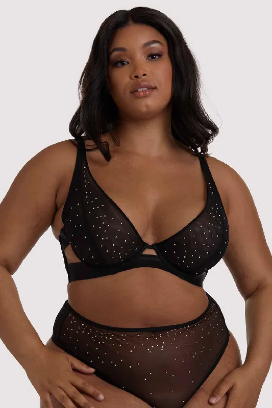 Bra with a wire - free construction for a softer feel​ Lydia Black Diamante Bra