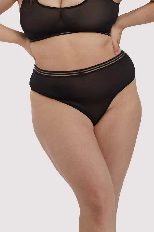 Sports bras for high - impact activities and workouts​ Chelsea Black Mesh Highwaist Brief