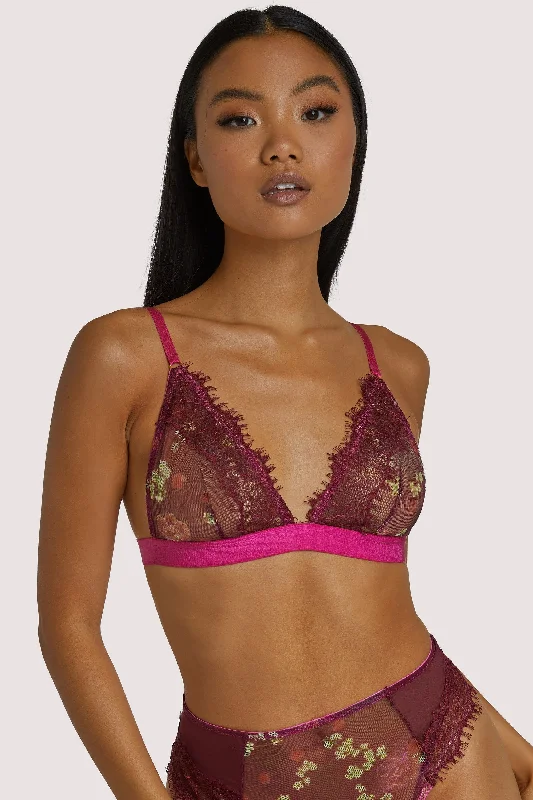 Nursing bras for easy breastfeeding access​ Neve Kimono Print Triangle Bra