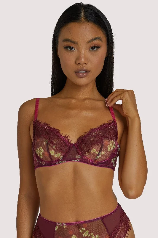 Bra with a plus - size wireless option for comfort​ Neve Kimono Print Plunge Bra