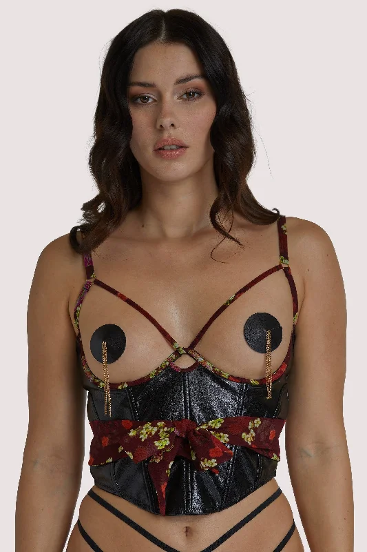 Bra with a cotton - lined cup for a natural and soft feel​ Kayden Black Cupless Corset
