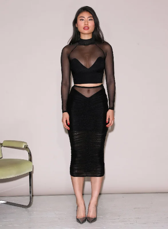 Bra with a lace - lined cup for a feminine and elegant look​ Ruched Midi Skirt