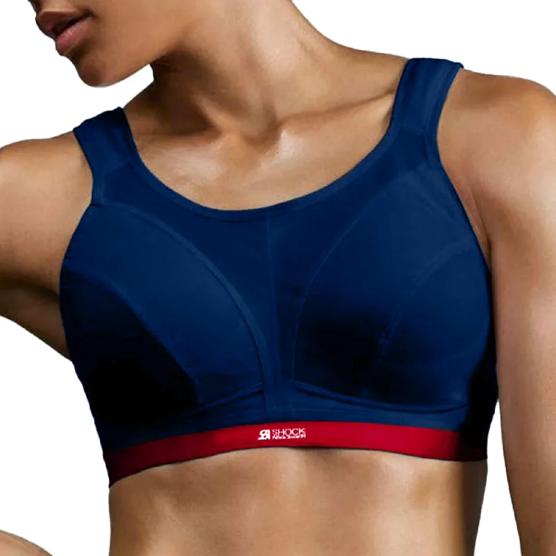Bra with a multi - way strap system for different outfits​ D+ Max Support Sports Bra SN109/U10035 Navy/Red