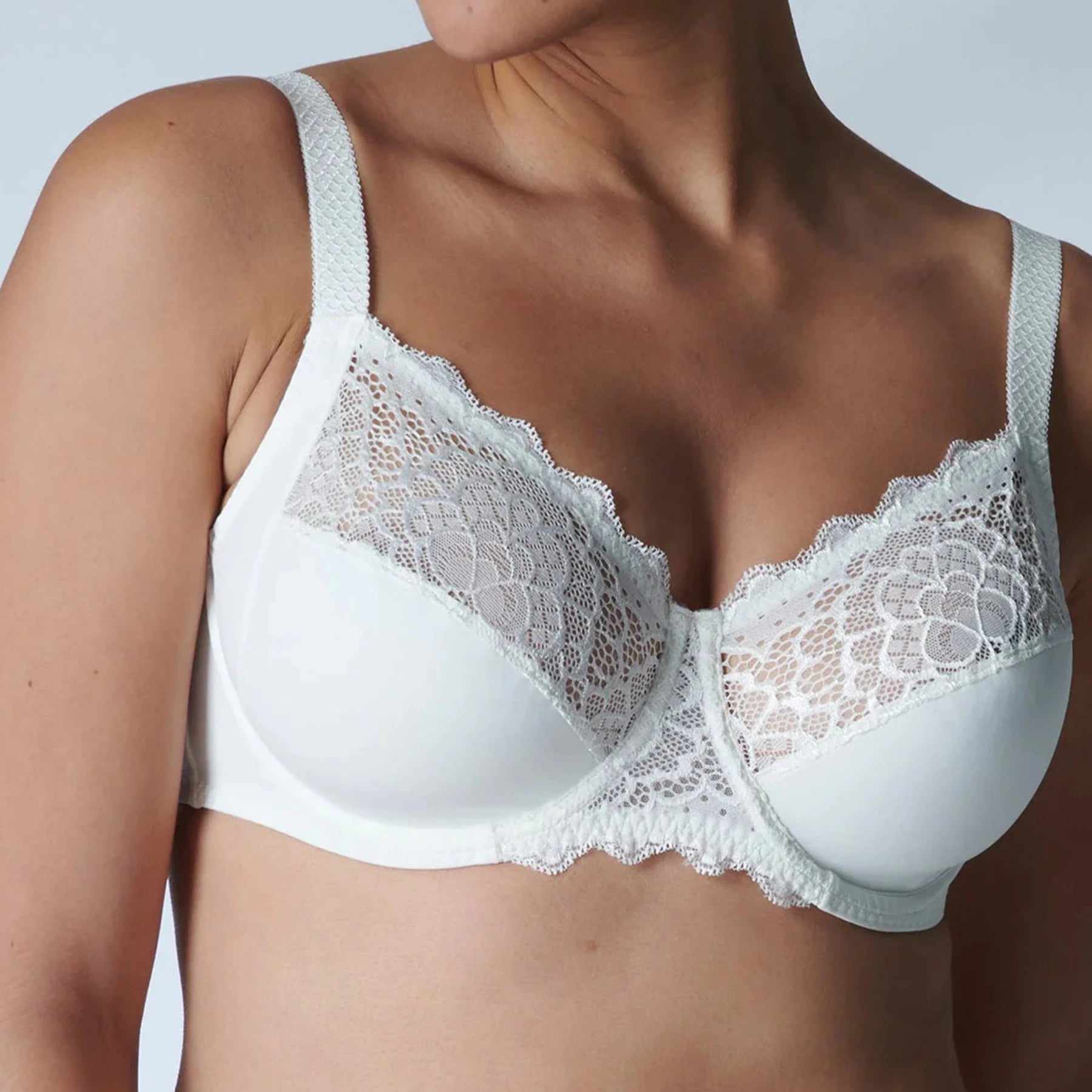 Bra with a single - strap design for a unique and modern style Caresse Full Cup Bra 12A320 - Ivory Bra with a single - strap design for a unique and modern style Caresse Full Cup Bra 12A320 - Ivory