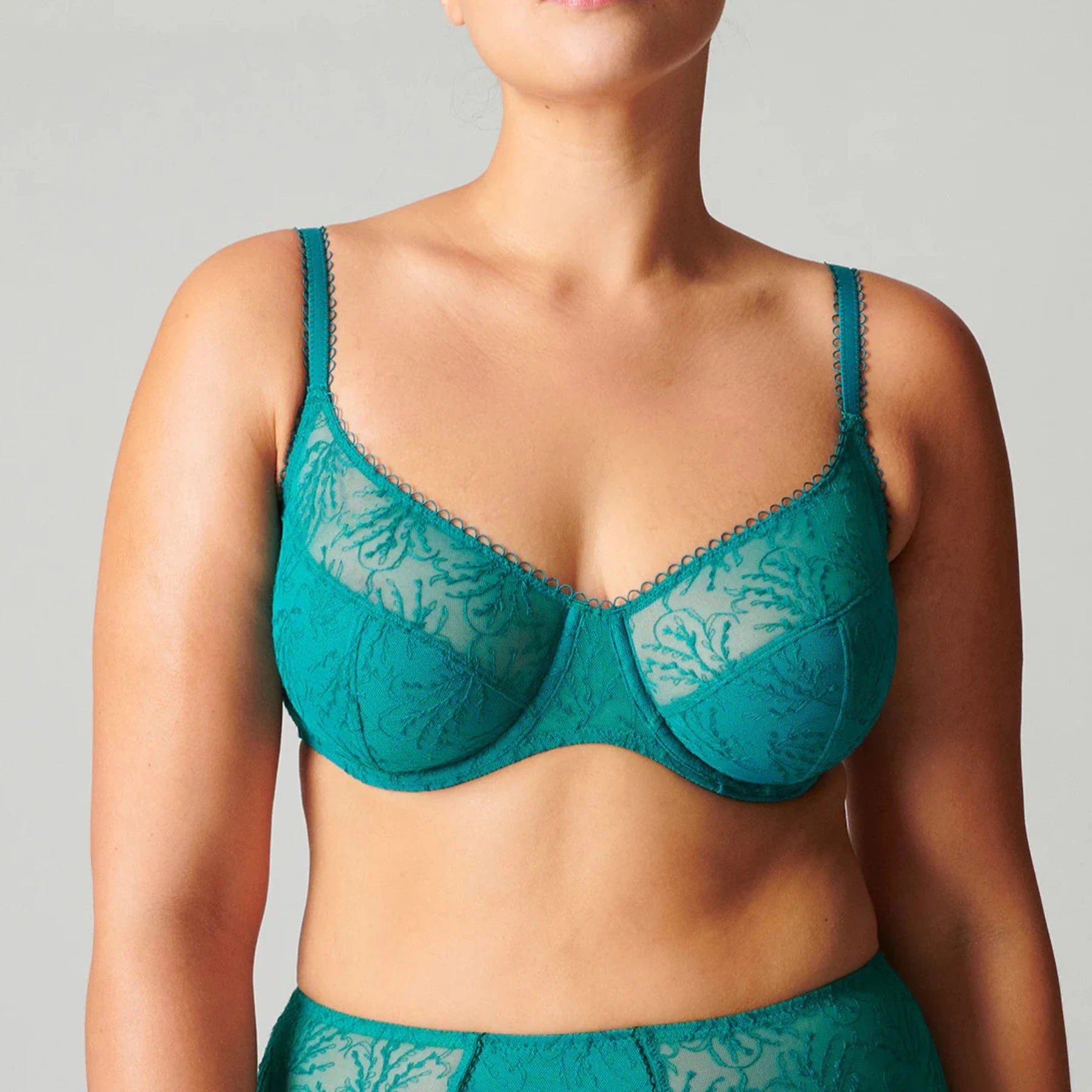 Bra with a quarter - cup design for a very revealing style​ Opaline Full Cup Bra  1B2320 - Emerald Green