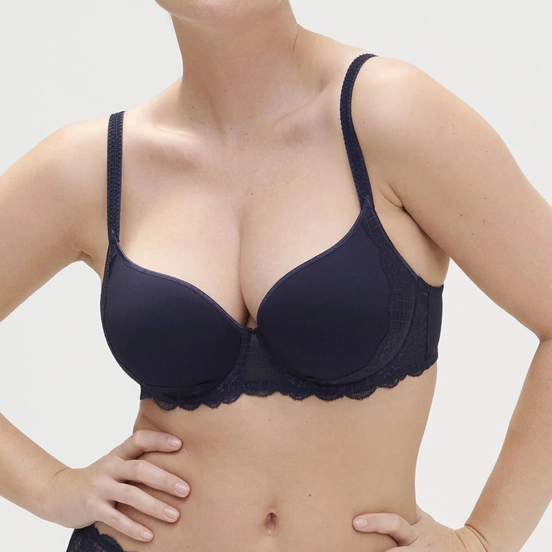 T - shirt bras with a seamless and smooth finish for wearing under T - shirts​ Reve 3D Plunge Bra 12Z316 - Cosmic Blue
