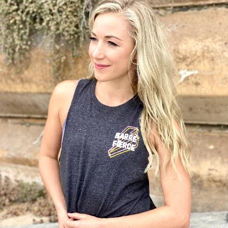 Nylon bras offering durability and stretch​ Barre Fierce - Crop Racerback Tank