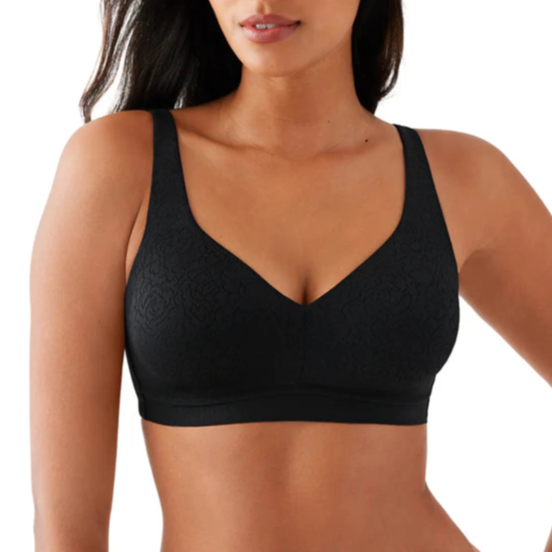 Front - closure bras for easy on and off​ Inside Job Wirefree Bra 852345 - Black