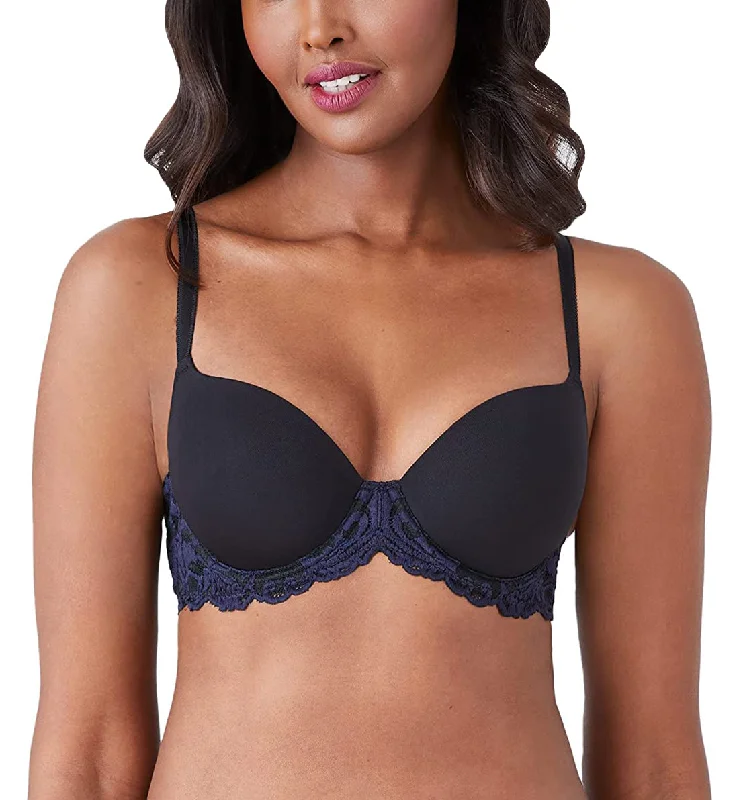 Front - closure bras for easy on and off​ Wacoal Instant Icon Contour Plunge Underwire Bra (853322) - Black Eclipse
