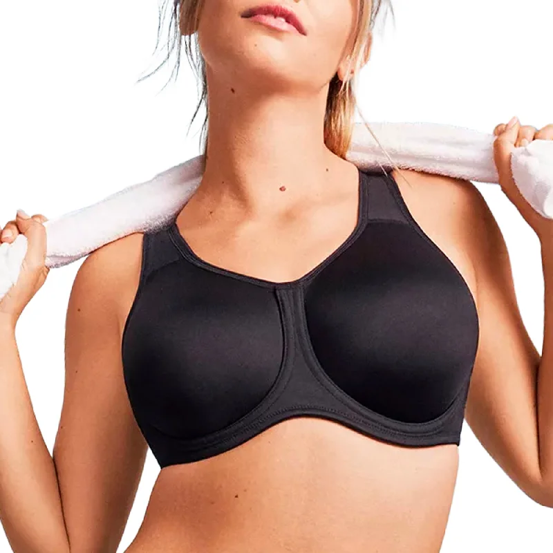 Bra with a plus - size wireless option for comfort​ Simone Underwire Sports Bra 855170 - Black