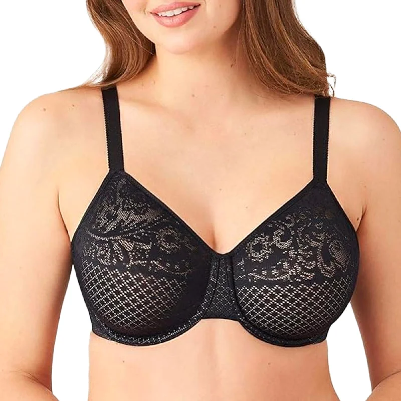 Bra with a plus - size underbust band for a secure fit​ Visual Effects Underwire Minimizer Bra 857210 - Black