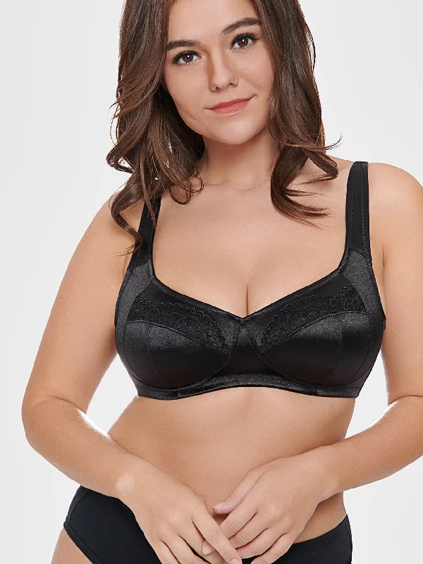 Bra with a solid color for a classic and versatile option Full Coverage Minimizer Lift Shaping Wirefree Bra Black Bra with a solid color for a classic and versatile option Full Coverage Minimizer Lift Shaping Wirefree Bra Black