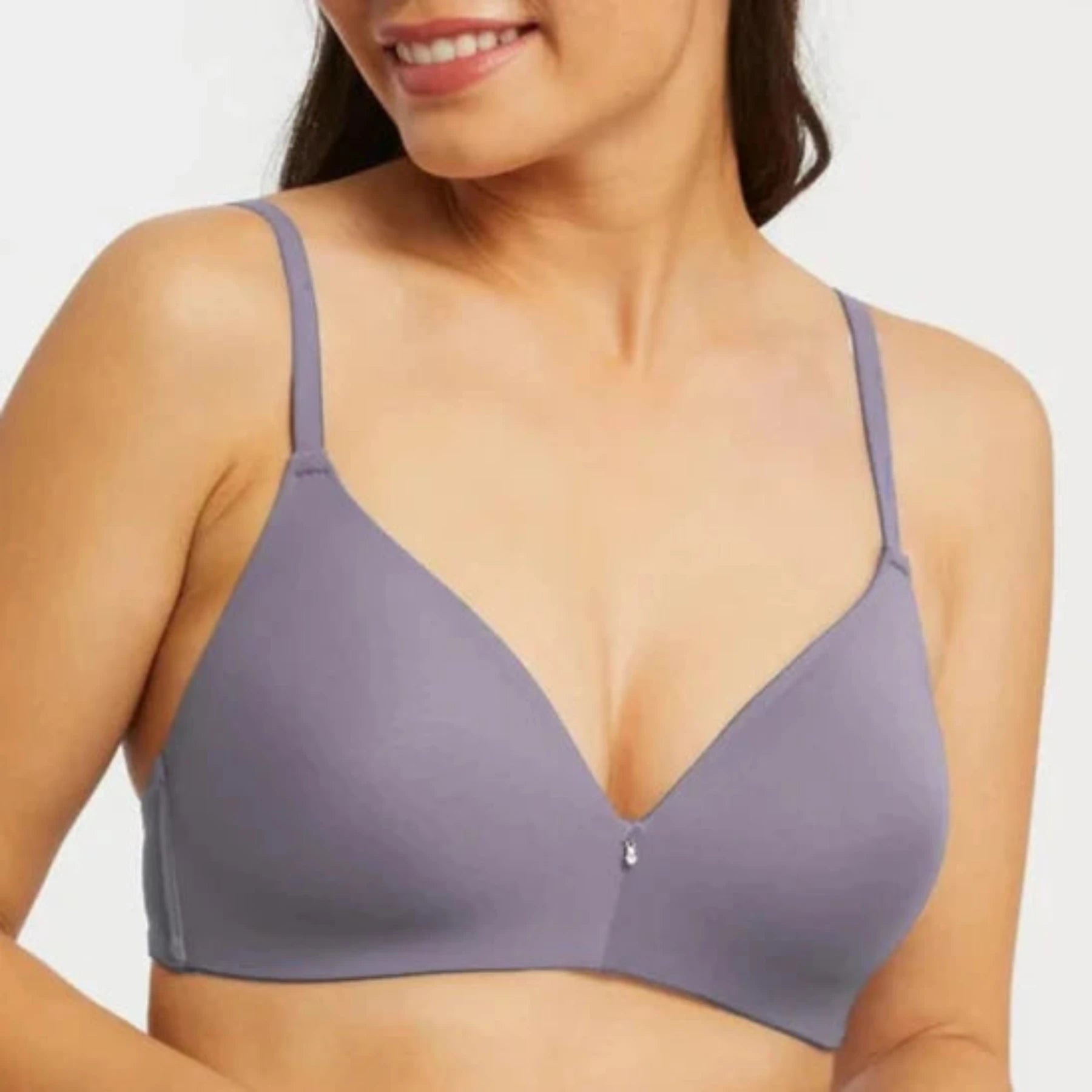 Bra with a floral - print for a feminine and stylish look​ Wire Free T-Shirt Bra 9317 - Purple Cloud